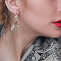 گوشواره نقره البرنادو تراش روکش طلا بدون اجرت