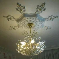 زیر لوستر.  دور لوستر.  دورلامپی.   دایره و ستاره|لوستر و چراغ آویز|نجف‌آباد, مولوی شمالی|دیوار