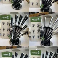 سرویس چاقو 9پارچه استیل ،قابلمه،چای‌ساز،خردکن