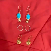 انواع گوشواره طلایی رنگ ثابت