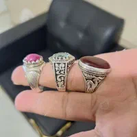 انگشتر نقره یاقوت استار و موزانایت و عقیق|جواهرات|تهران, مسعودیه|دیوار