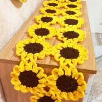 رانر بافتنی با موتیف گل