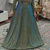 لباس سبز زرد دار خوشکل