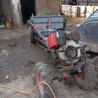 شخم زدن و کاشت زمین کشاورزی باغی با تیلر