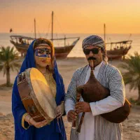 نوازنده نی انبان و دمام اجرای پرشور