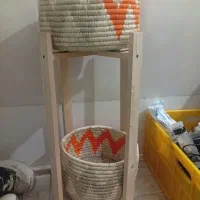 جا سیب زمینی دو طبقه دستباف حصیری