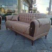 مبل چستر ( جدید ) کرم و قهوه ای|مبلمان خانگی و میز عسلی|بیرجند, |دیوار