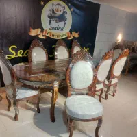 ناهار خوری ۸نفره تمام چوب گردو مناسب جهیزیه