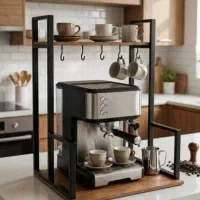 استند اسپرسوساز چوبی فلزی