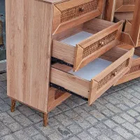 کمد و دراور و میز آرایش حصیری پایه و دستگیره چوبی|جاکفشی، کمد، دراور|مشهد, یاس|دیوار