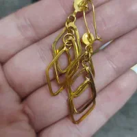 گوشواره طلا لوزی+انگشتر رینگ آینه ای|جواهرات|اهواز, نادری|دیوار