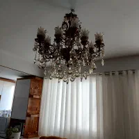 لوستر ۱۲ شاخه با لوستر سقفی با دیوار کوب