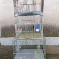 قفس پرنده با ظرف آب و دانخوری