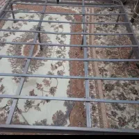 کفی تخت دونفره فلزی جکدار و تشک  اصل رویال  سالم