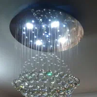 لوستر کریستالی کنترل دار نورپردازی چندحالته|لوستر و چراغ آویز|مشهد, نوید|دیوار