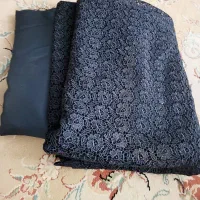 پارچه گیپور سرمه ای با آستری