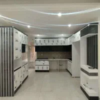 هایگلاس سفید مشکی/ترکیب رنگی مکمل/کابینت کد016LK