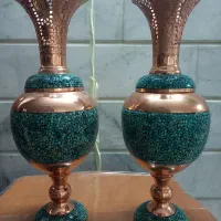 گلدان فیروزه کوبی زیبا وشیک|صنایع دستی و سایر لوازم تزئینی|اصفهان, ابر|دیوار