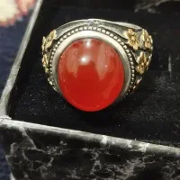 انگشتر عقیق چهل گل طلا