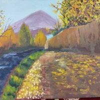 تابلو بوم رنگ روغن منظره