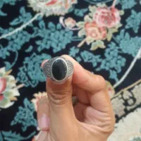 انگشتر نقره  ترک عقیق مشکی
