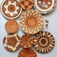 دیوارکوب سفالی طرح هندسی
