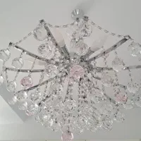 لوستر آبکاری کروم ۱۲ شاخه با لامپ