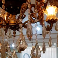 لوستر پنج شاخه برنجی