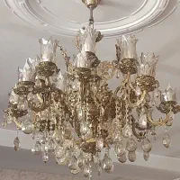 لوستر برنج ۸ شاخه ،۱۶ شعله سالم