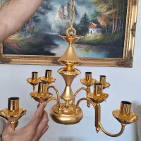 لوستر برنجی آب طلا کاری شده شمعی نورسازان