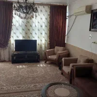 پرده کتان کرم و قهوه ای
