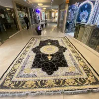 فرش قالیچه مشکی ۶ متری سایر ابعاد هراج واقعی