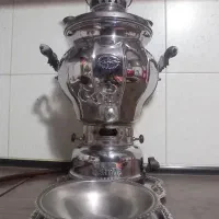 سماور در حد نو همراه سینی و کاسه سماور