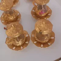 استکان کمر باریک  و سینی تزئینی