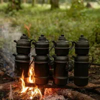 کتری قوری شامورتی ذغالی کمپی