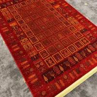بورس تخصصی فرش لاکی قرمز روناسی بوم گلی ترکمن بلوچ|فرش|کاشان, شهید زجاجی|دیوار