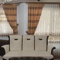 دوعددپرده کتان نازک، در و پنجره پذیرایی و میل پرده|پرده، رانر، رومیزی|گرگان, |دیوار