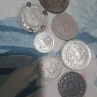 تعدادی سکه پهلوی و خارجی قدیمی|کلکسیون سکه، تمبر، اسکناس|کوهسار (البرز), |دیوار