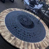 میز اتشدان دو حالته گرد قطر ۱۷۰ پایه چدن