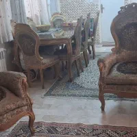 مبلمان و میزنهارخوری تماما چوب گردو