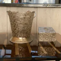 سطل و جادستمال نقره‌نیکل کار اصفهان