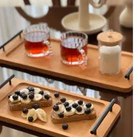 سینی چوبی زیبا با دسته مشکی