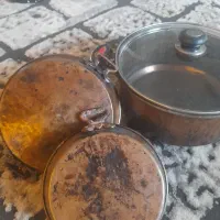 قوری کتری قابلمه مسی سنگین و ماهیتابه سنگین دوعدد|قوری، کتری، قهوه‌ساز دستی|خرم‌آباد, |دیوار