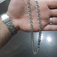 زنجیر نقره فوق العاده شیک جوندار سنگین مدل تی