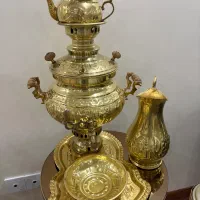 سماور زغالی برنجی ۶تکه