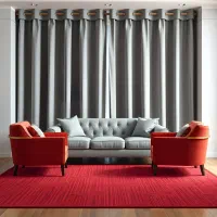 پرده مدرن پانچ دار ۲ تکه / اتاق خواب / پذیرایی