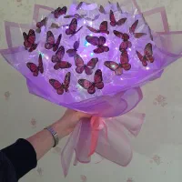 دسته گل چراغدار روبانی باکس و..|گل مصنوعی|اردبیل, |دیوار