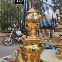 سماور دکوری با وسایل قوری سینی پارچ|سماور، چایساز، قهوهساز|باسمنج, |دیوار