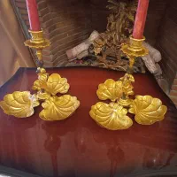 شمعدان و اردو خوری برنز آب طلا آنتیک دکوراتیو|صنایع دستی و سایر لوازم تزئینی|تهران, پاسداران|دیوار