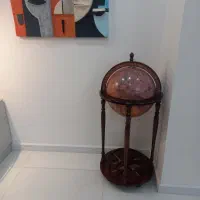 میز بار چوب دکوری همراه به وسایل داخلش